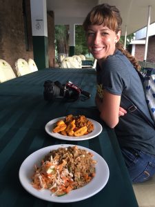 Alyssa with Food at Mole National Park