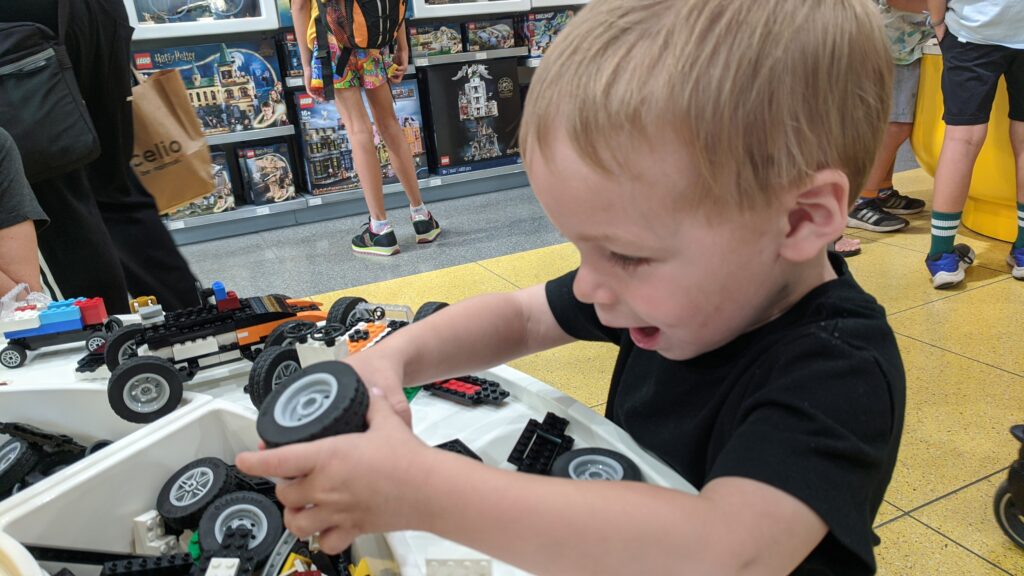 Baby Jadon at Lego Store in Paris