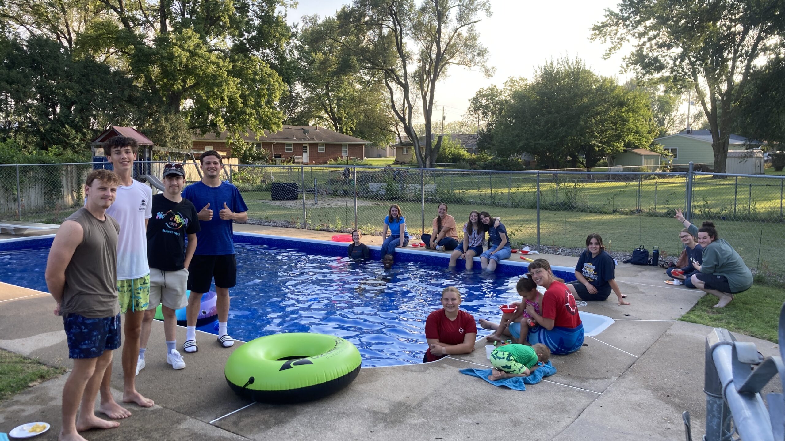 Students at the Huang Pool